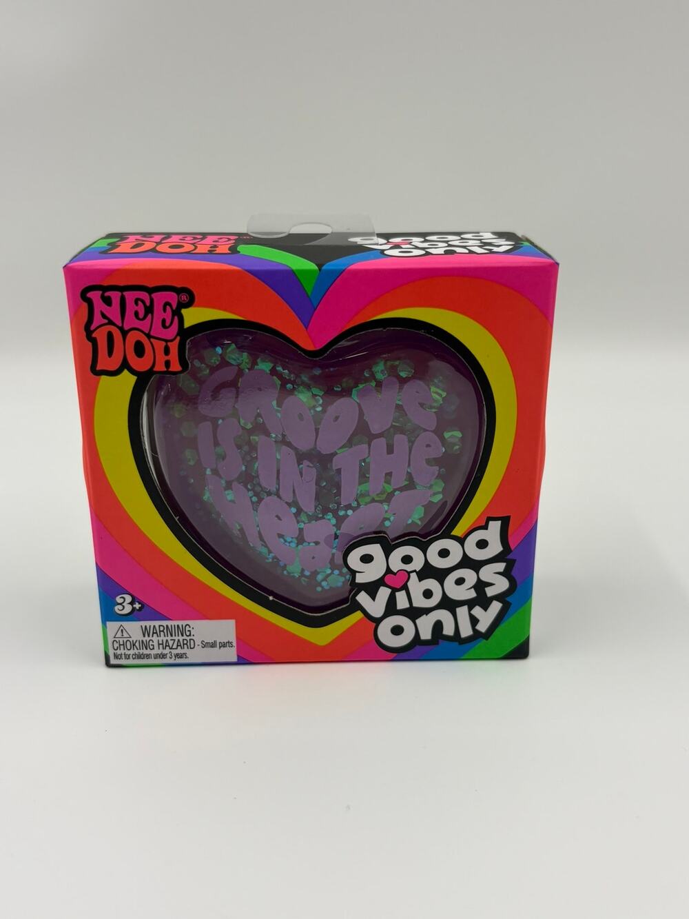 NeeDoh Good Vibes Only Purple Groove Is In The Heart Glitter Squishy NEW